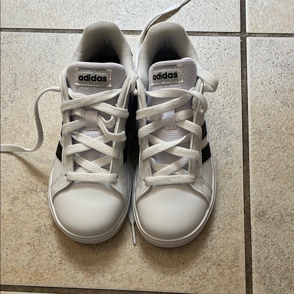 Boys Adidas Classic White and Black Shoes